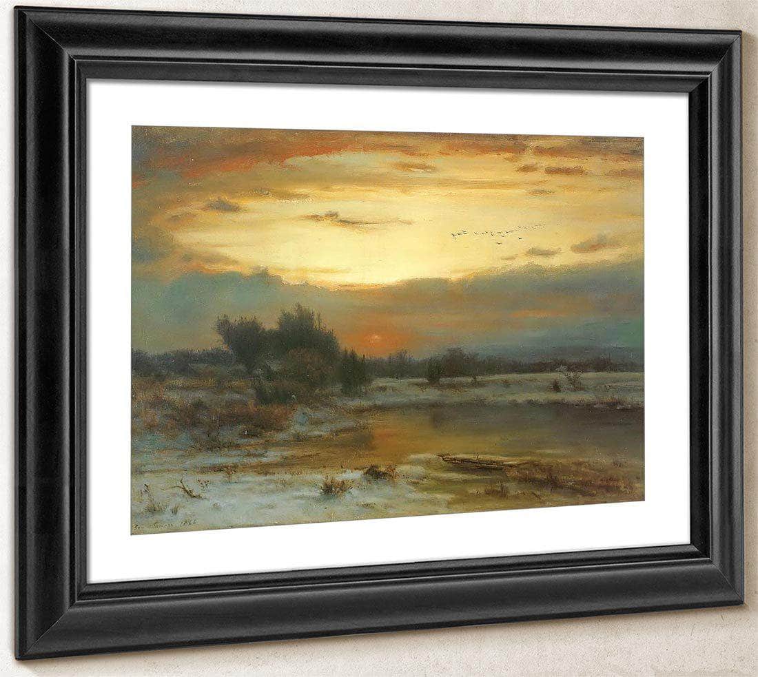 Winter Close Of Day A Winter Sky By George Inness Fine Art Print