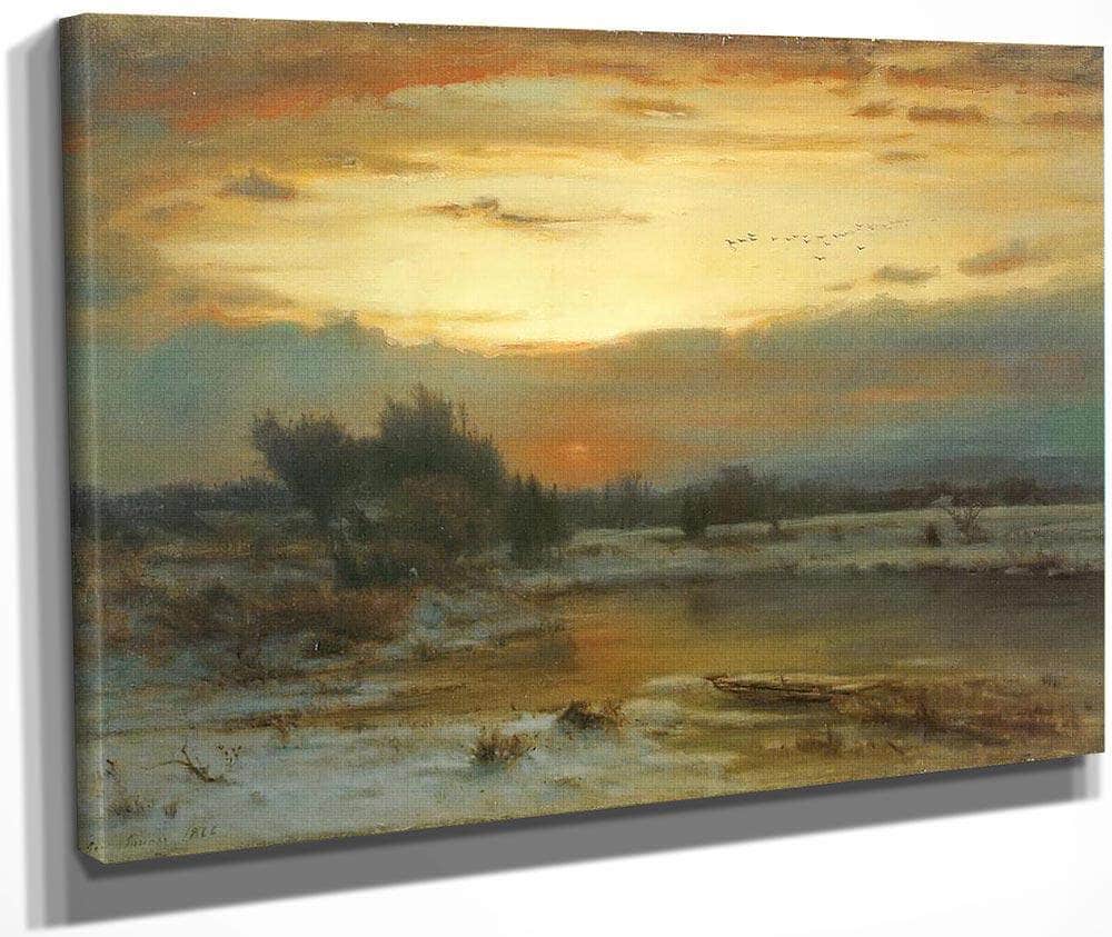 Winter Close Of Day A Winter Sky By George Inness Fine Art Print