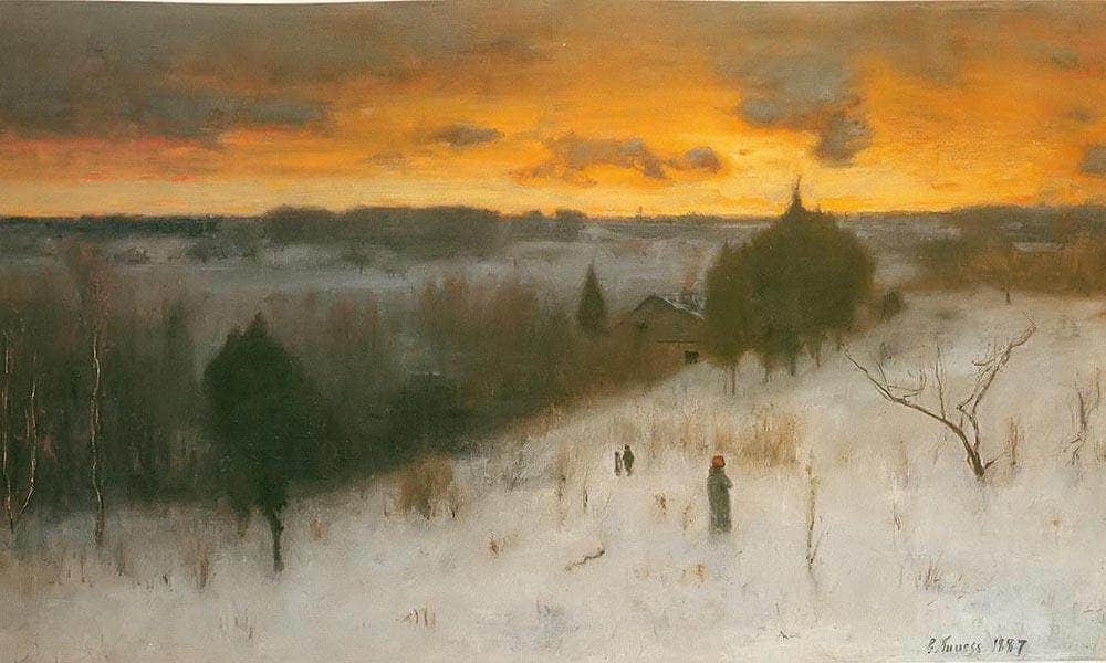 Winter Evening 1887 By George Inness Fine Art Print