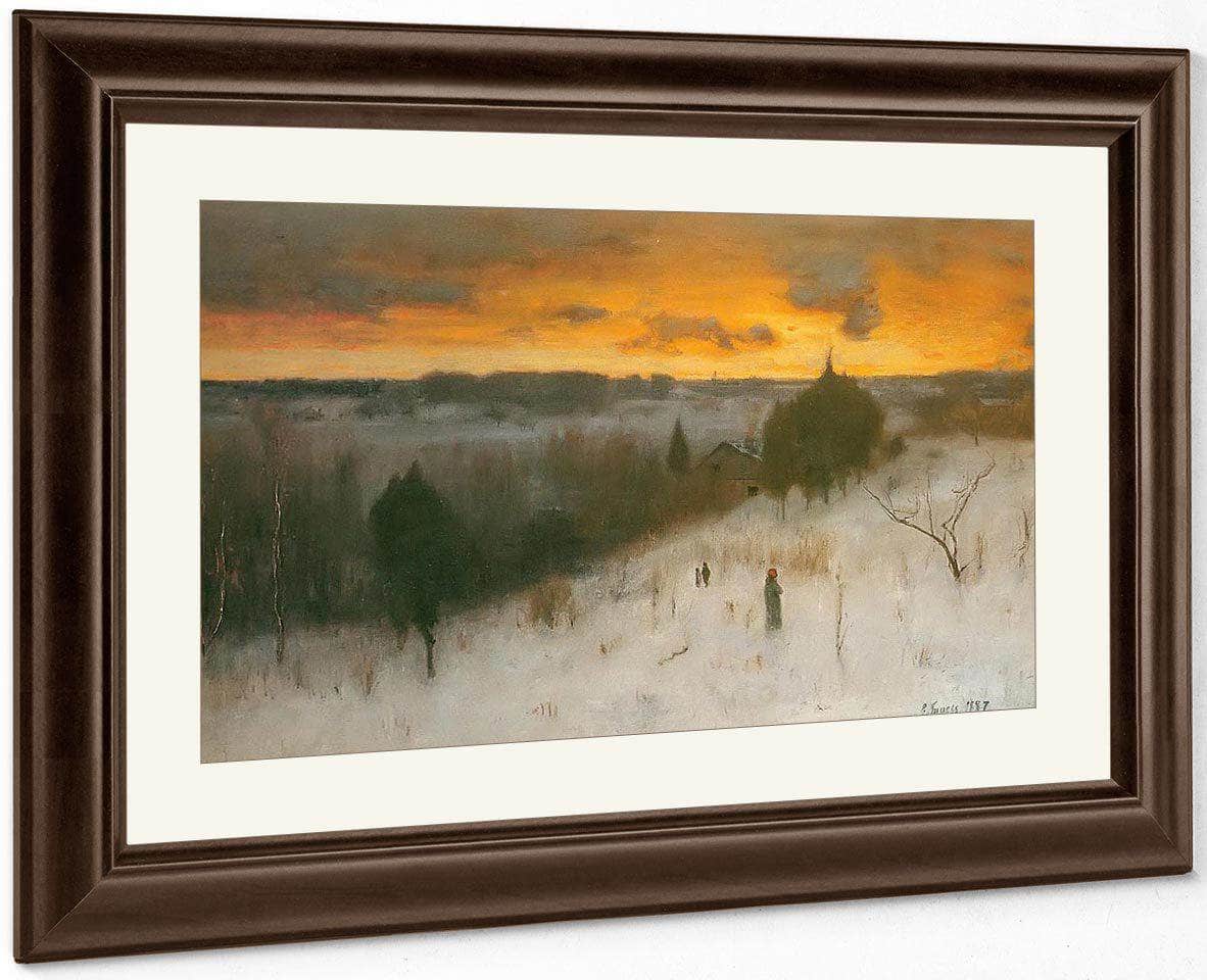 Winter Evening 1887 By George Inness Fine Art Print