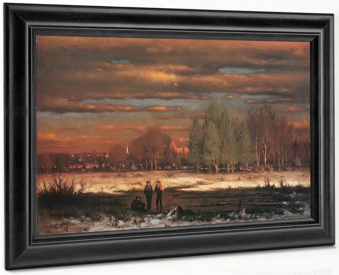 Winter Evening Medfield By George Inness Fine Art Print