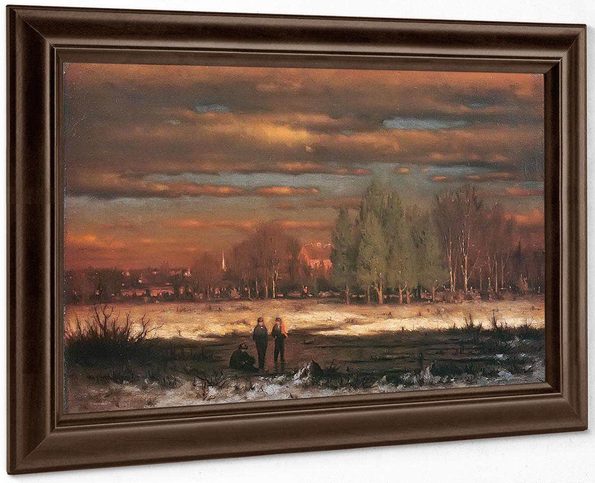 Winter Evening Medfield By George Inness Fine Art Print