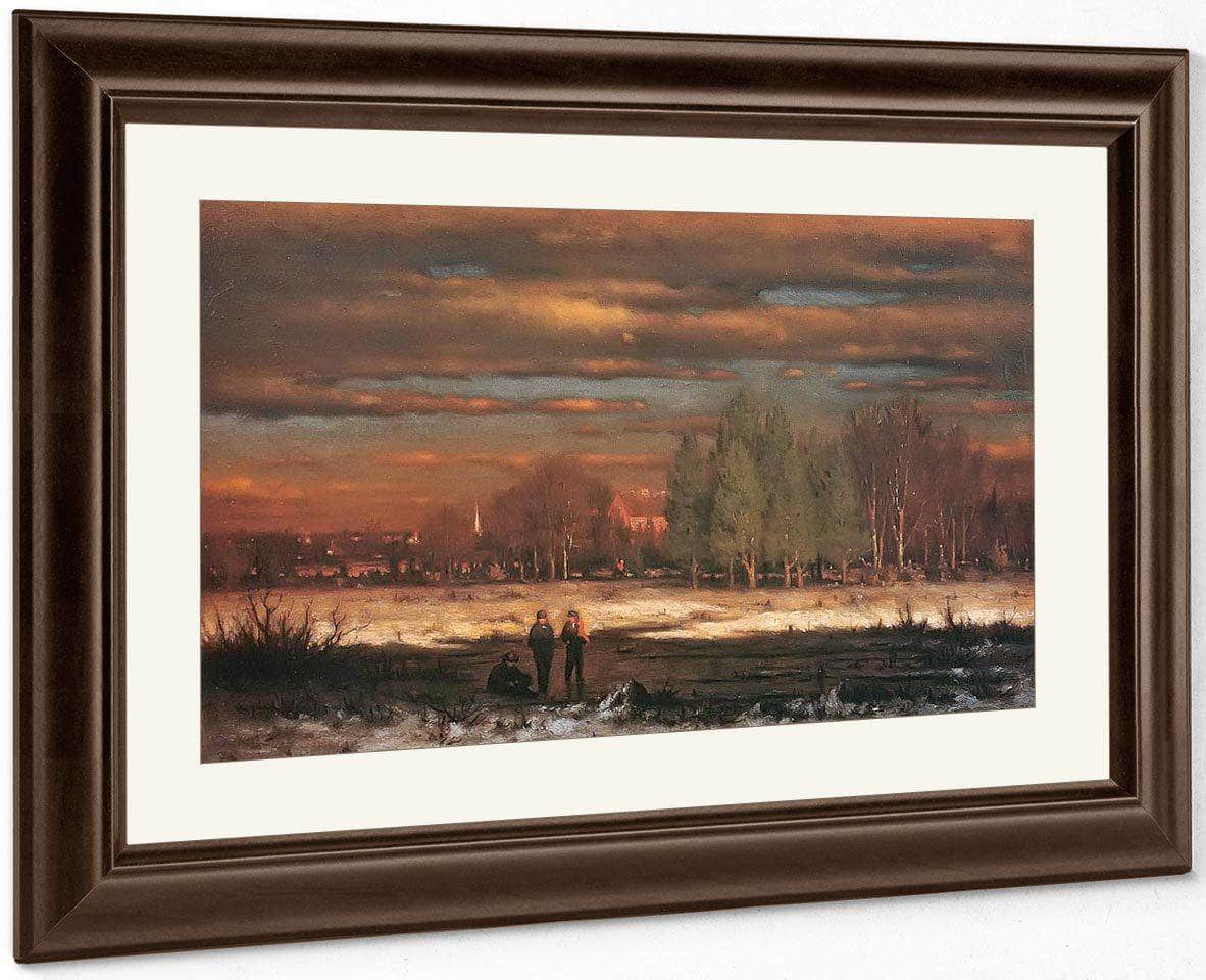 Winter Evening Medfield By George Inness Fine Art Print