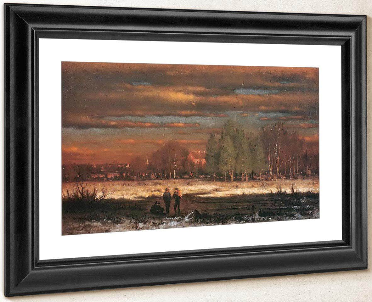 Winter Evening Medfield By George Inness Fine Art Print
