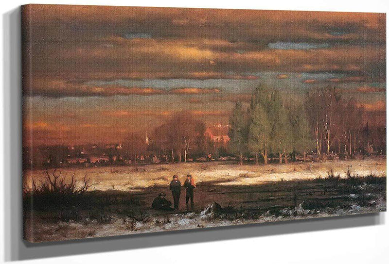 Winter Evening Medfield By George Inness Fine Art Print