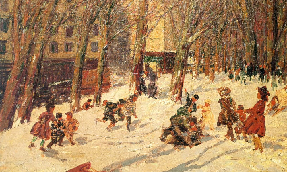 Winter High Bridge Park 1912 By George Luks Fine Art Print