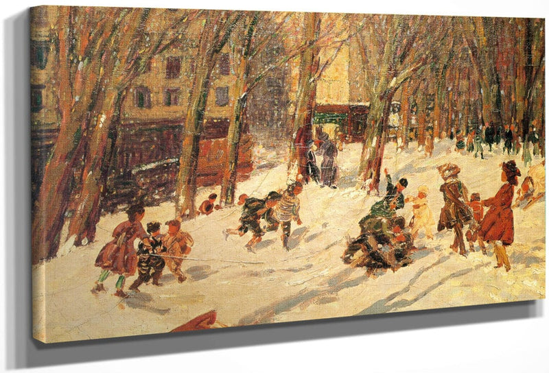 Winter High Bridge Park 1912 By George Luks Fine Art Print