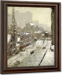 Winter In The City By Paul Cornoyer Fine Art Print