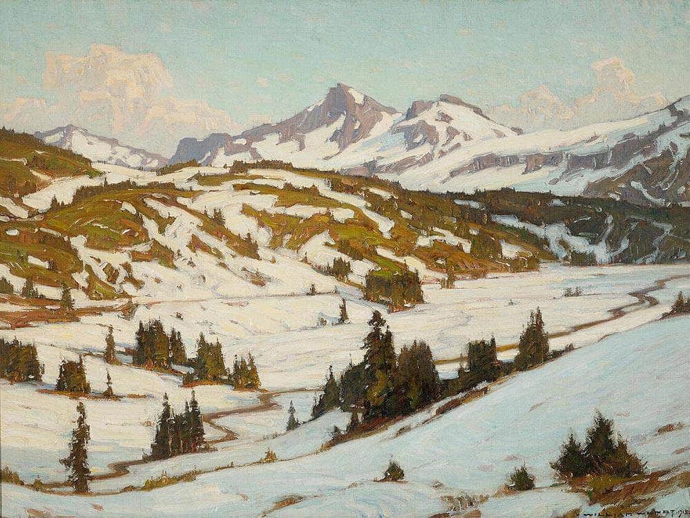 Winter Mt. Rainier Paradise Valley By William Wendt Fine Art Print