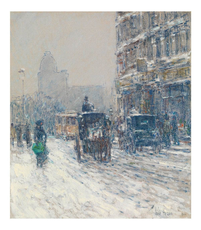 Winter, New York (Winter Morning On Broadway) By Childe Hassam Fine Art Print Fine Art Print