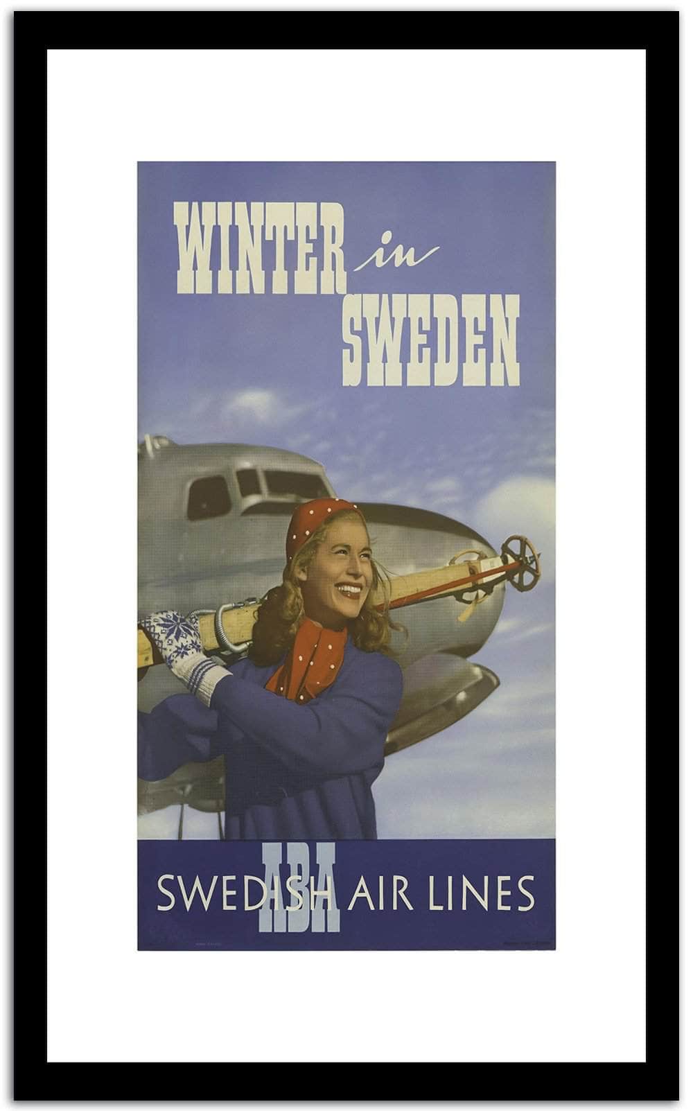 Winter Sweden  Vintage Poster Fine Art Print