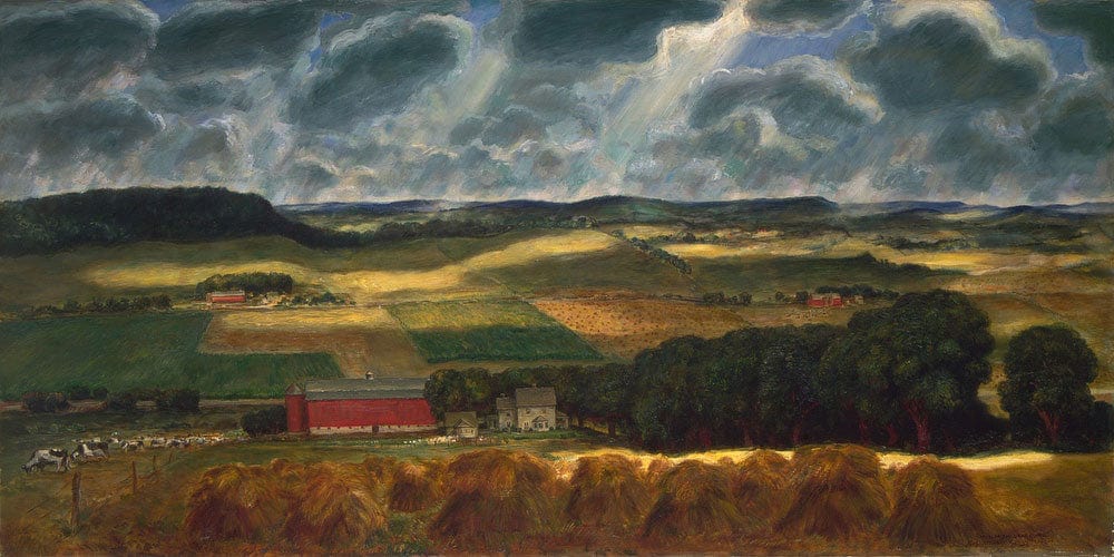 Wisconsin Landscape By John Steuart Curry Fine Art Print
