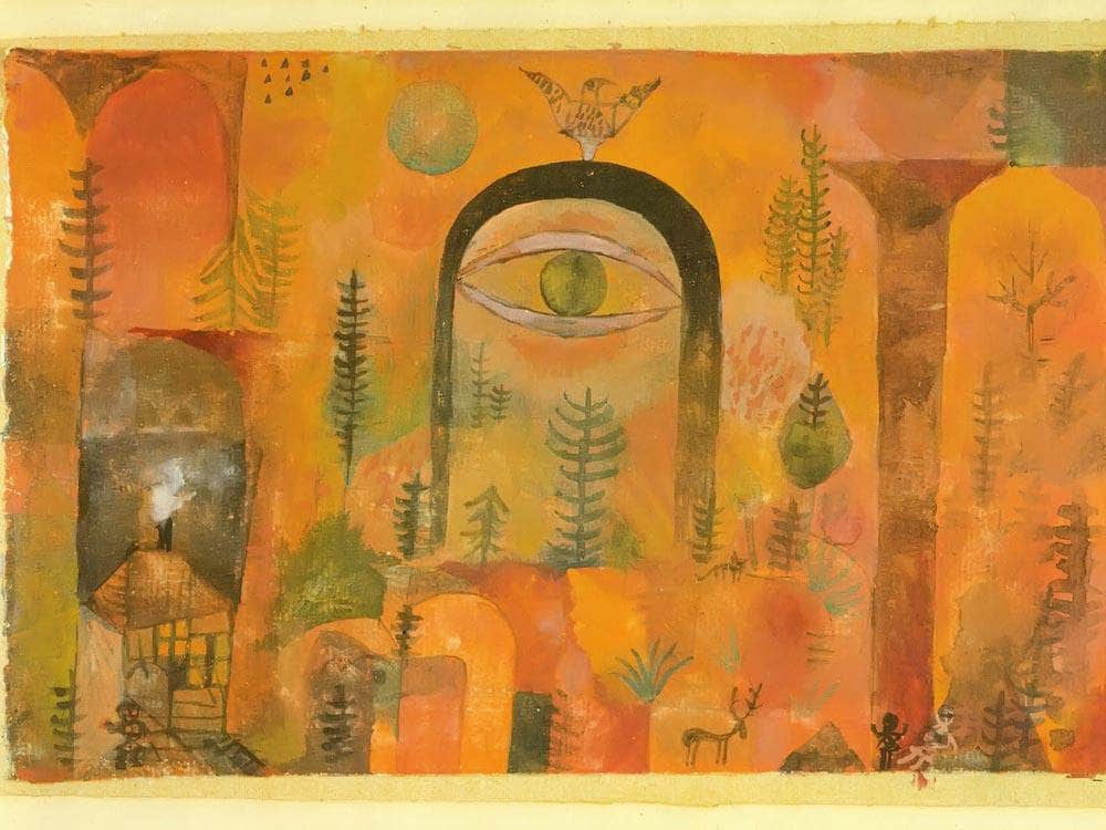 With The Eagle 1918 85 By Paul Klee Fine Art Print