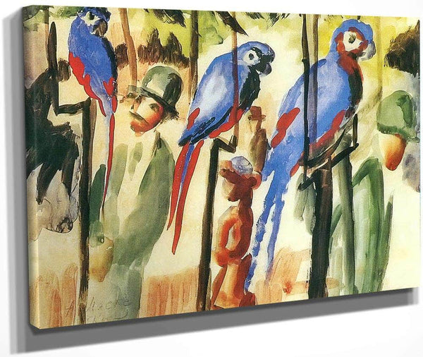 With The Parrots By August Macke Fine Art Print