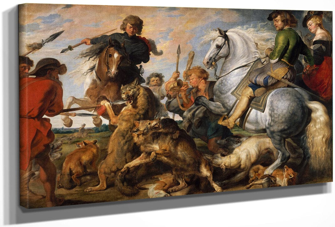 Wolf And Fox Hunt By Peter Paul Rubens Fine Art Print