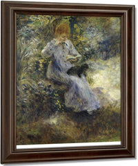 Woman And Black Dog By Pierre Auguste Renoir Fine Art Print