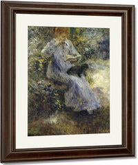 Woman And Black Dog By Pierre Auguste Renoir Fine Art Print