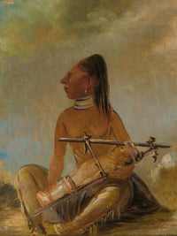 Woman And Child, Showing How The Heads Of Children Are Flattened By George Catlin Fine Art Print