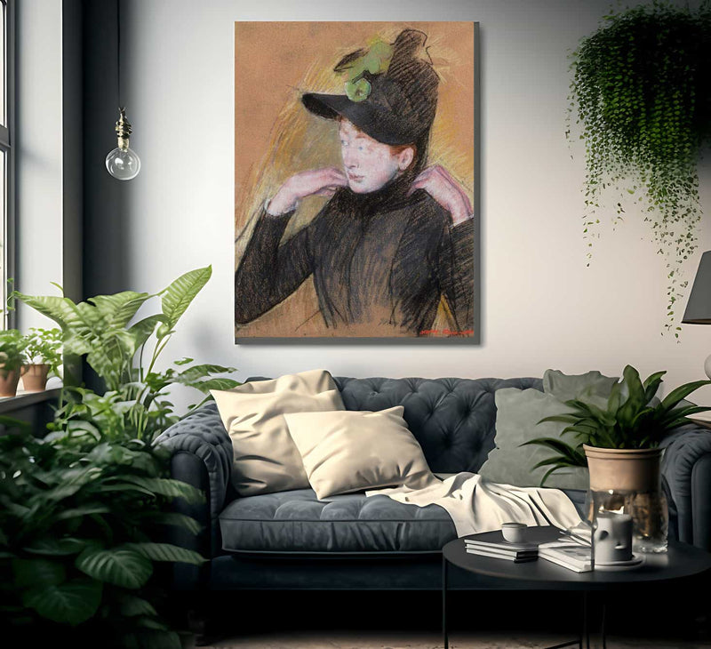 Woman Arranging Her Veil By Cassatt Mary Fine Art Print