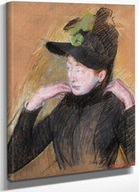 Woman Arranging Her Veil By Cassatt Mary Fine Art Print