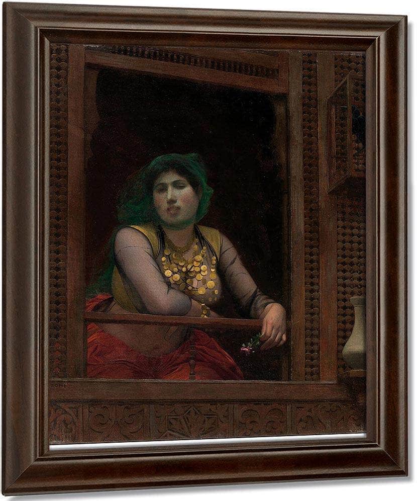 Woman At A Balcony By Jean Leon Gerome Ferris Fine Art Print