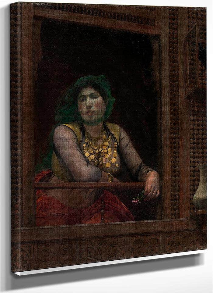 Woman At A Balcony By Jean Leon Gerome Ferris Fine Art Print