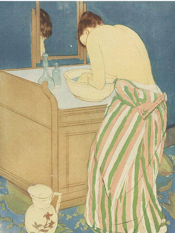 Woman Bathing By Mary Cassatt Fine Art Print