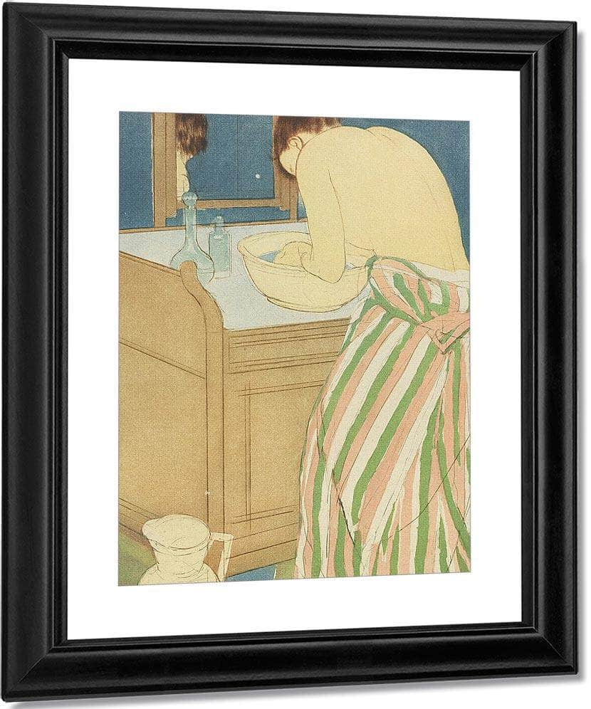 Woman Bathing By Mary Cassatt Fine Art Print