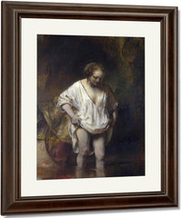 Woman Bathing In A Stream By Rembrandt Fine Art Print