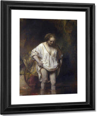 Woman Bathing In A Stream By Rembrandt Fine Art Print