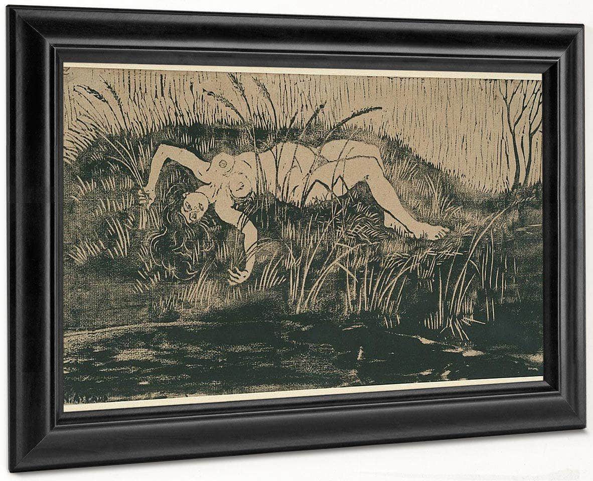 Woman Between Water And Vegetation By Nicolai Astrup Fine Art Print