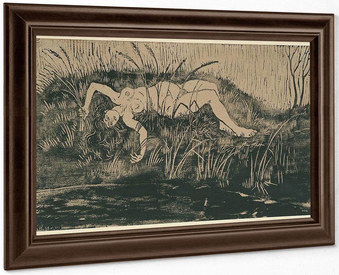 Woman Between Water And Vegetation By Nicolai Astrup Fine Art Print