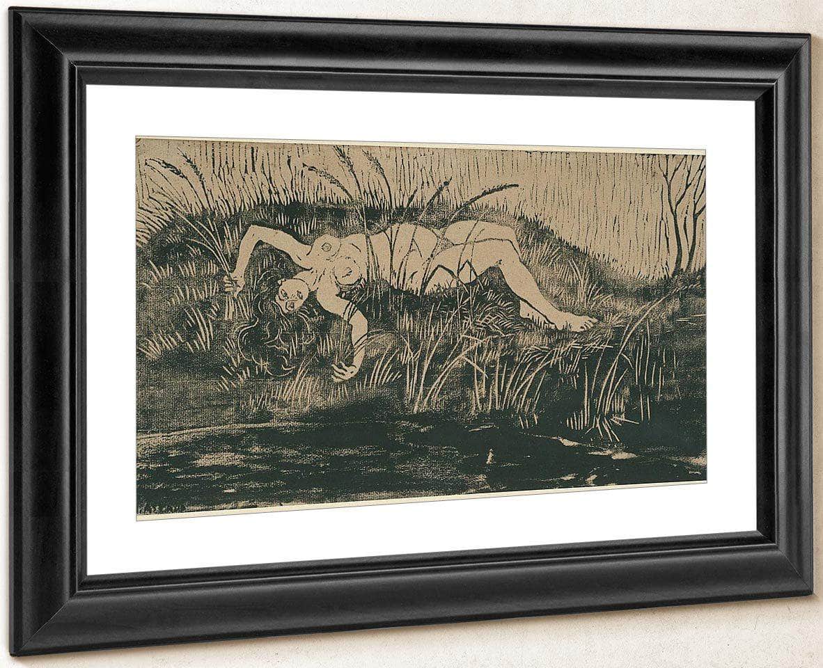 Woman Between Water And Vegetation By Nicolai Astrup Fine Art Print