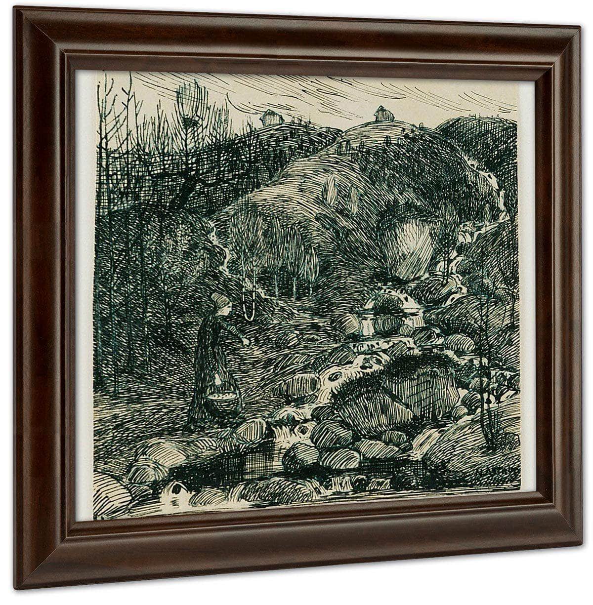 Woman By A Stream By Nicolai Astrup Fine Art Print