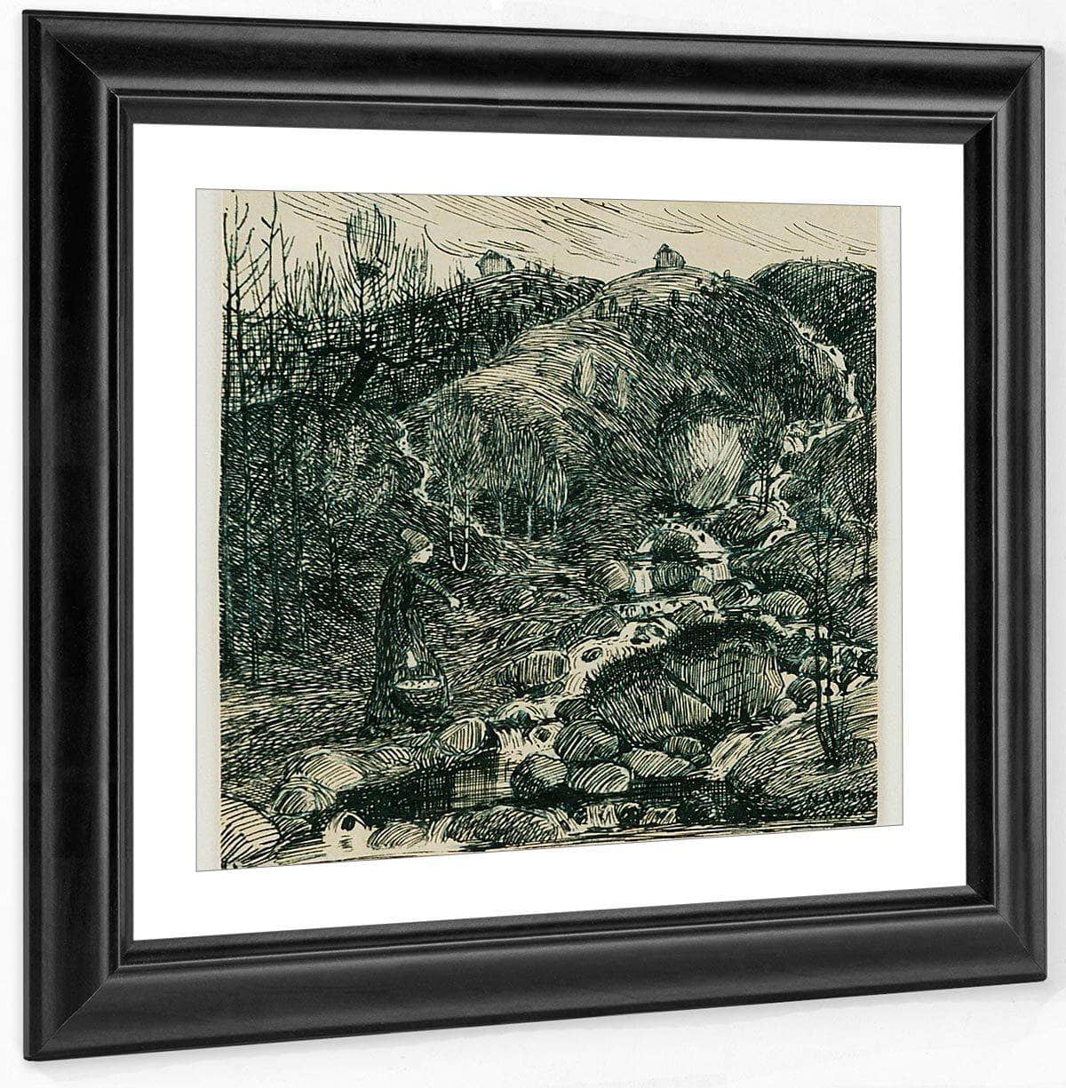 Woman By A Stream By Nicolai Astrup Fine Art Print