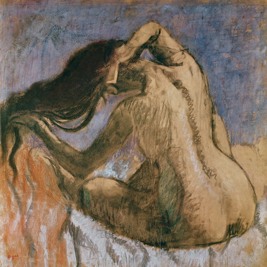 Woman Combing Her Hair 2 By Edgar Degas Fine Art Print
