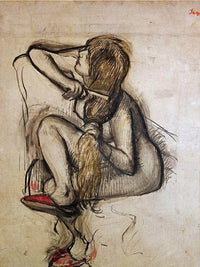Woman Combing Her Hair By Edgar Degas Fine Art Print