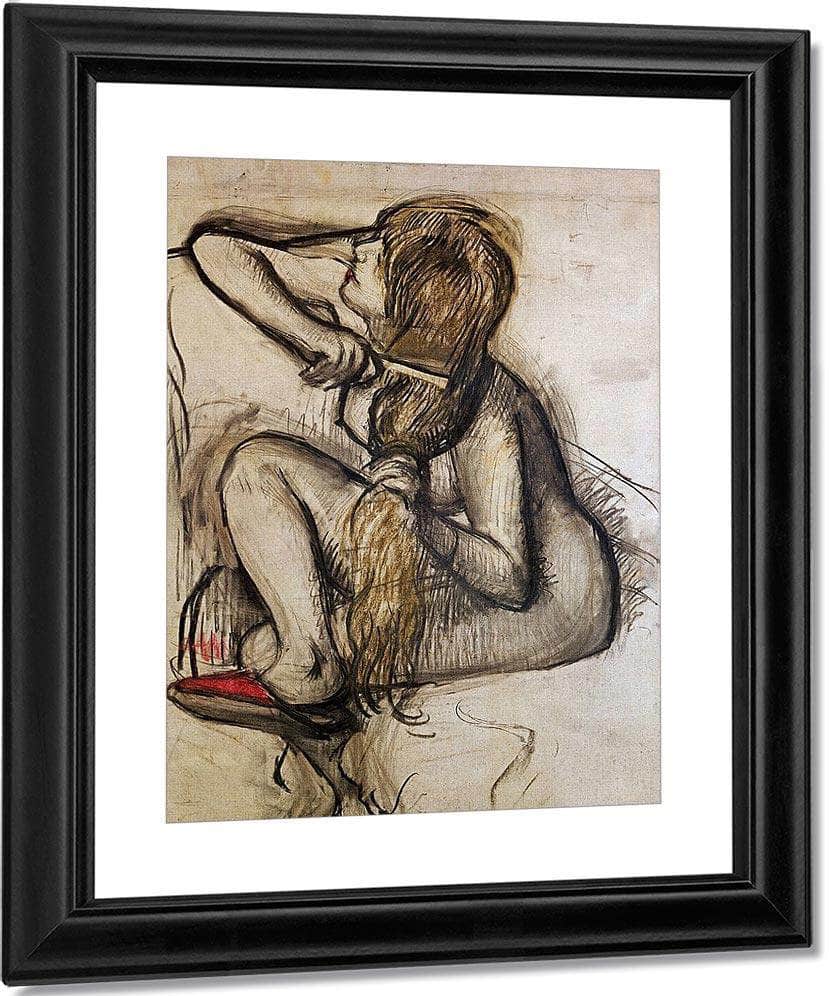 Woman Combing Her Hair By Edgar Degas Fine Art Print