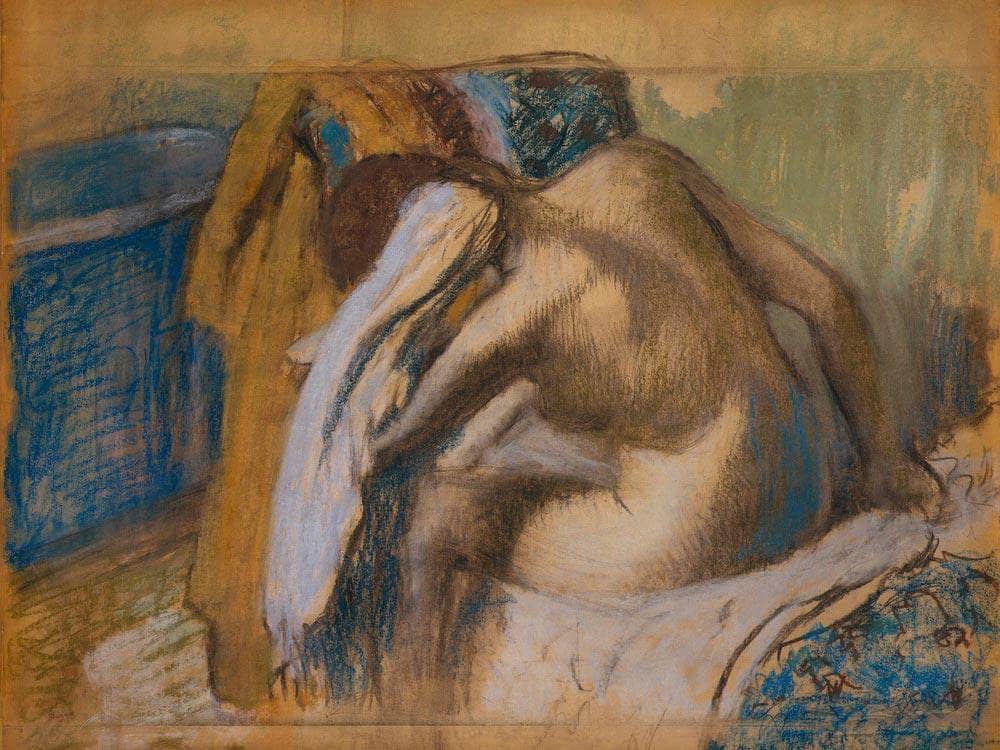 Woman Drying Her Hair, After The Bath By Edgar Degas Fine Art Print