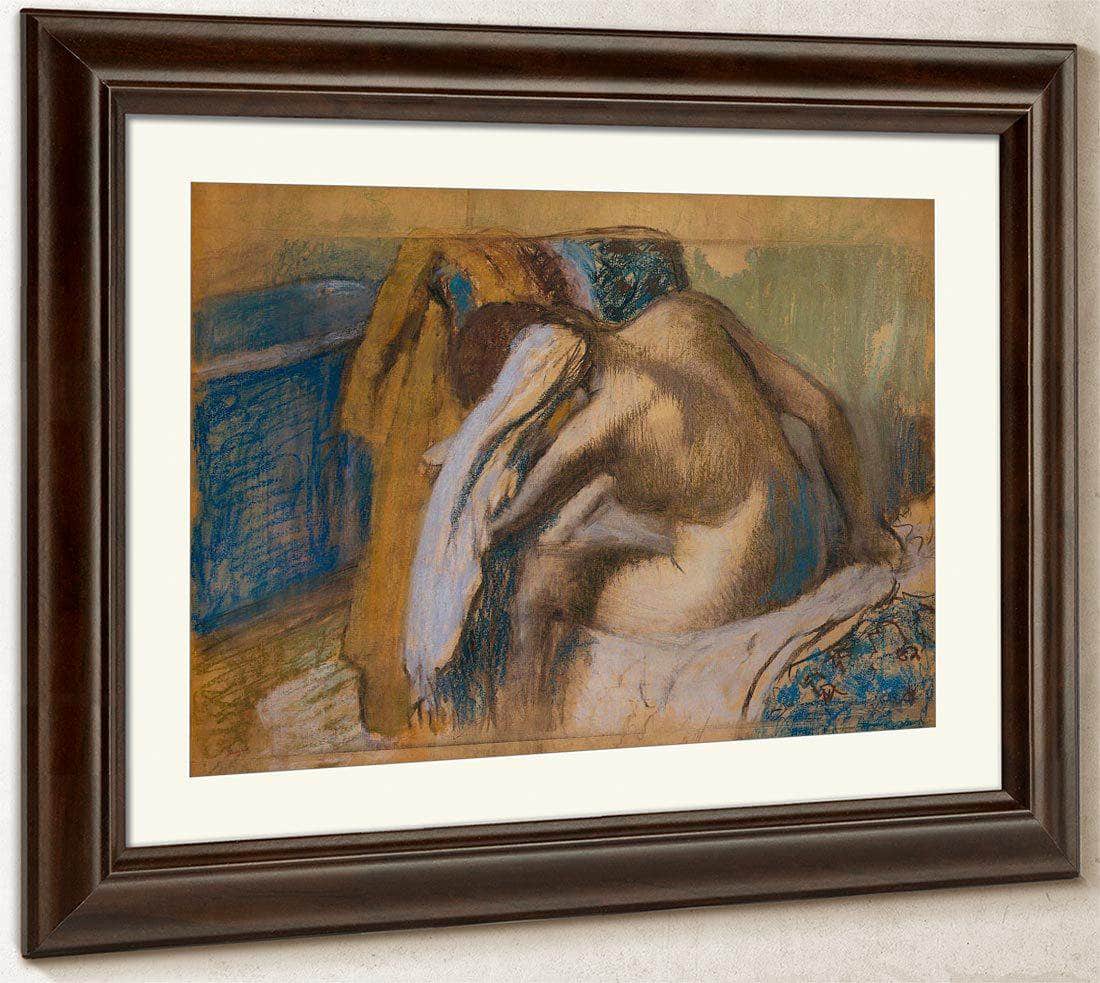 Woman Drying Her Hair, After The Bath By Edgar Degas Fine Art Print