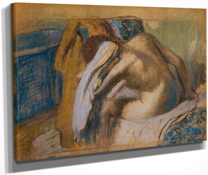 Woman Drying Her Hair, After The Bath By Edgar Degas Fine Art Print