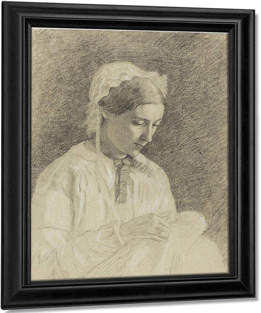 Woman Embroidering By Edgar Degas Fine Art Print