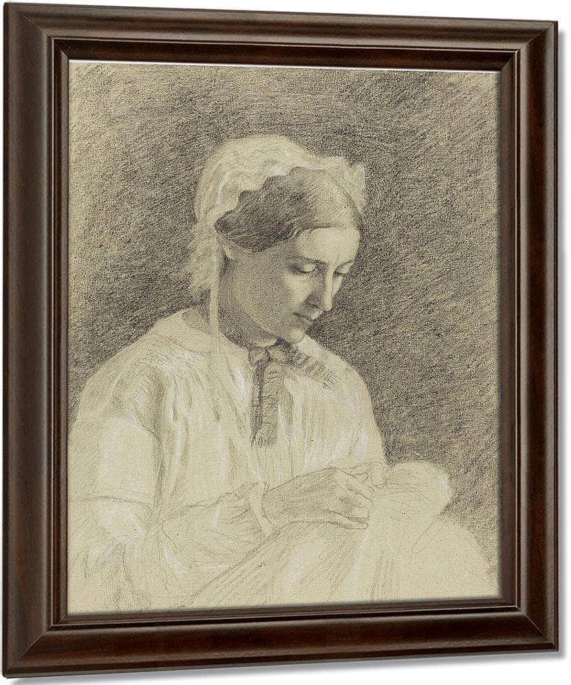 Woman Embroidering By Edgar Degas Fine Art Print