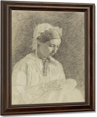 Woman Embroidering By Edgar Degas Fine Art Print