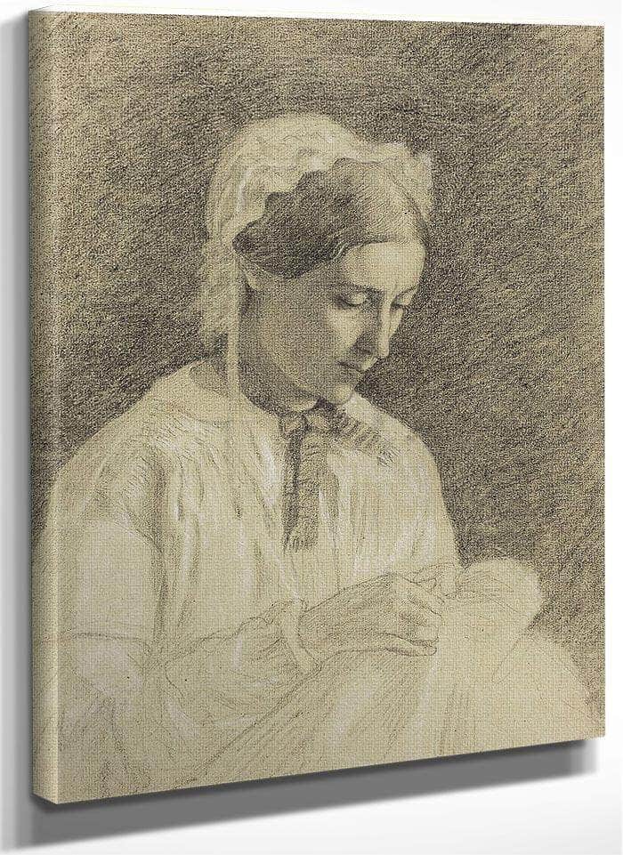 Woman Embroidering By Edgar Degas Fine Art Print