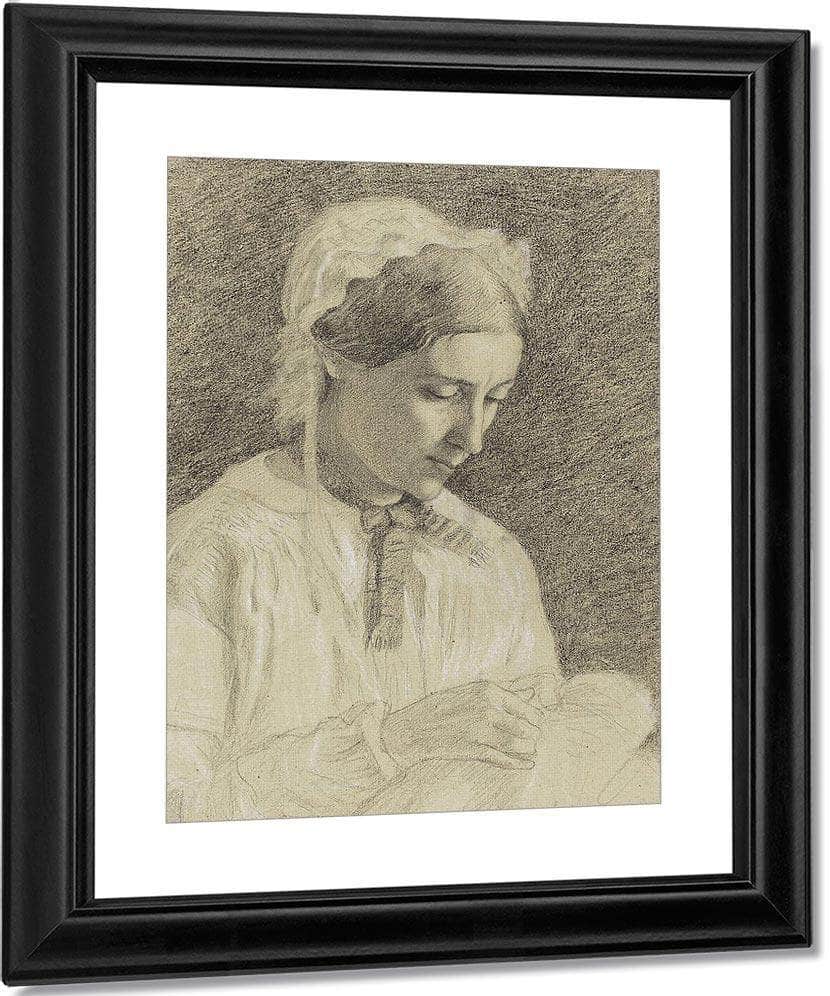 Woman Embroidering By Edgar Degas Fine Art Print