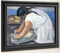 Woman Grinding Maize By Diego Rivera Fine Art Print