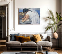 Woman Grinding Maize By Diego Rivera Fine Art Print