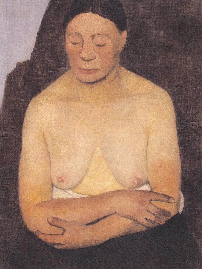 Woman Half Naked By Paula Modersohn Becker Fine Art Print