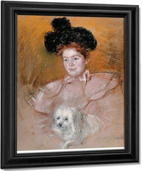 Woman Holding A Dog By Mary Cassatt Fine Art Print